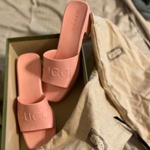 Gucci platform block heels